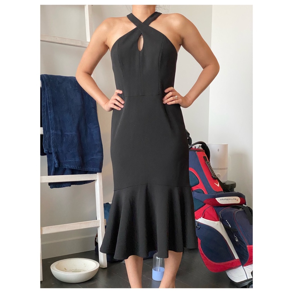 NEW WITH TAGS MAGGY LONDON MIDI BLACK DRESS 0